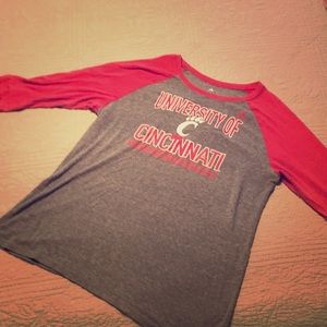 Adidas University of Cincinnati 3/4 sleeve shirt